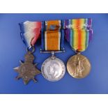 A WWI medal trio awarded to 3037 Pte. H. J. Baxter, South Staff. Reg. (3)