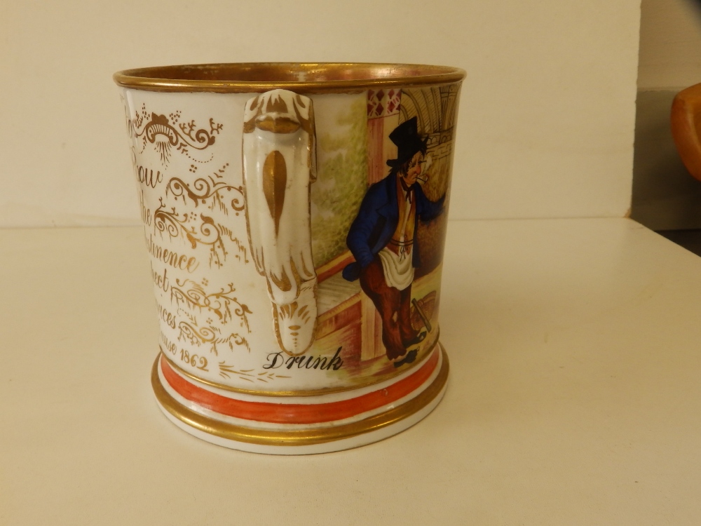 A Victorian Temperance Movement porcelain loving cup - 'Presented to Mr Richard W. Row by the - Image 4 of 6