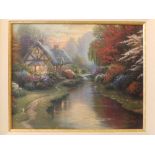 Thomas Kinkade - limited edition 'International Proof' highlighted canvas print - 'A Quiet Evening',