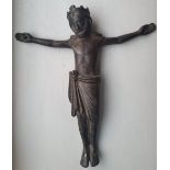 An antique silver crucifix, 8.75" high.