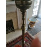 A late Victorian telescopic brass oil lamp by Hinks & Son, 66".