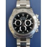 A boxed gent's stainless steel Rolex Cosmograph Daytona automatic wrist watch, Model 116520, the