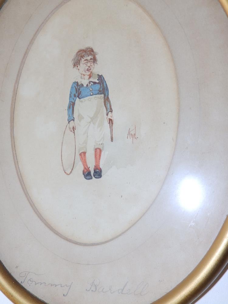 Joseph Clayton Clark - 'Kyd' (1856/7-1937) - a set of four small oval watercolours depicting named - Image 2 of 6