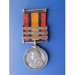 A Queen's South Africa Medal with three clasps for South Africa 1901, 1902 & Transvaal, awarded to