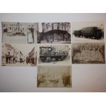 Seven early photographic postcards relating to Teignmouth, including two showing Bartlett Bros.