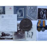 A World War I medal duo of War & Victory Medals with bronze death plaque, awarded to 26260 Rupert