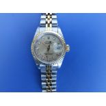 A 1988 lady's stainless steel & gold Rolex Oyster Perpetual Datejust automatic wrist watch with