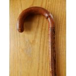 A New Zealand carved Maori walking stick - 'Kia Ora, New Zealand', 36".