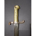 A 19thC French brass-hilt bayonet with 22.5" blade.