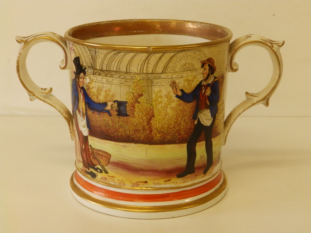 A Victorian Temperance Movement porcelain loving cup - 'Presented to Mr Richard W. Row by the