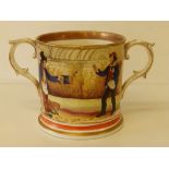 A Victorian Temperance Movement porcelain loving cup - 'Presented to Mr Richard W. Row by the