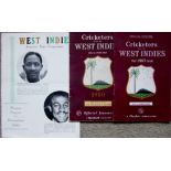 CRICKET - WEST INDIES OFFICIAL SOUVENIR TOUR BROCHURES 1950. 1957 & 1963