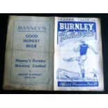 BURNLEY V STOKE CITY 1948/9