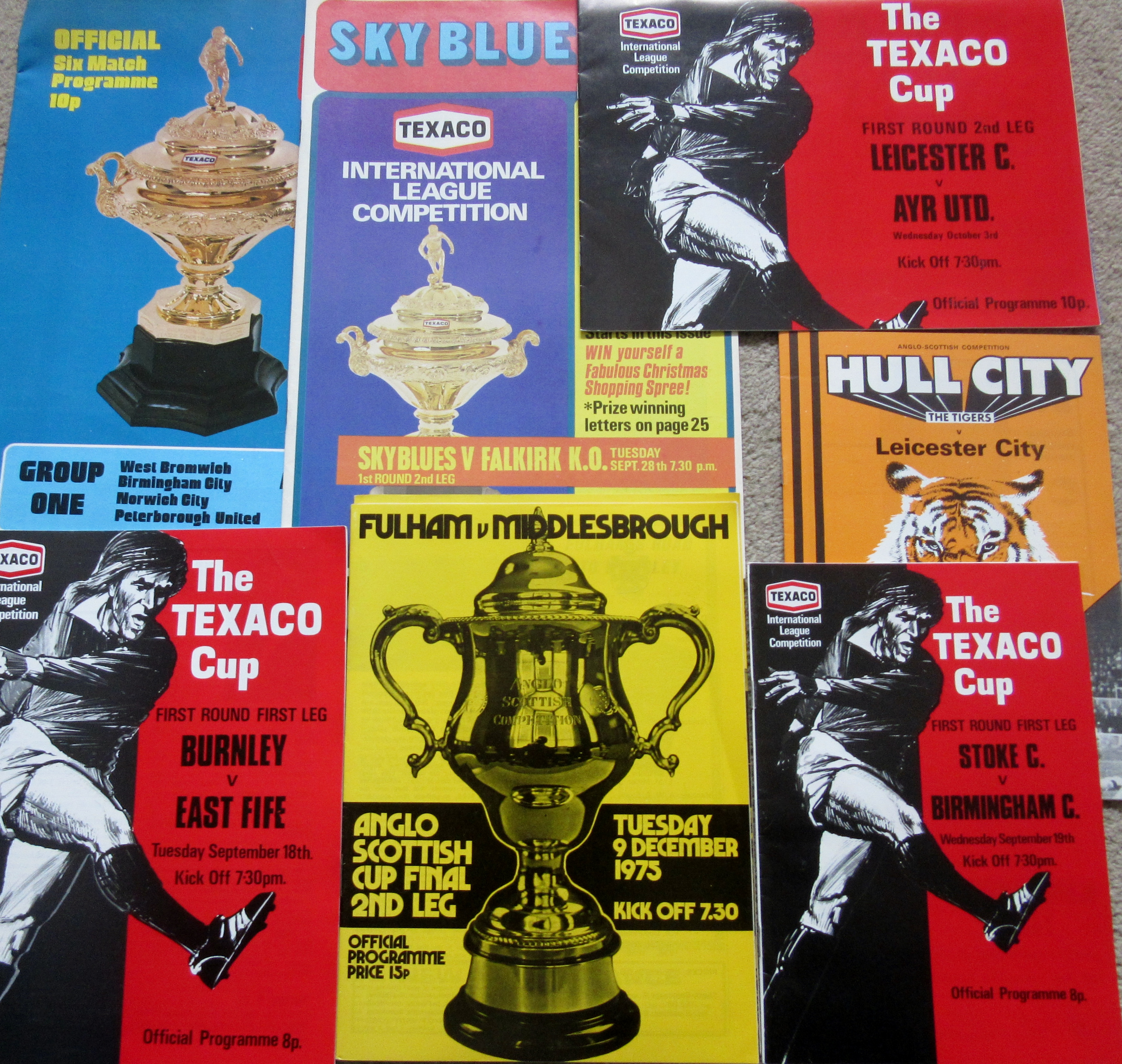 COLLECTION OF MINOR CUP PROGRAMMES - TEXACO, WATNEY, ANGLO ITALIAN ETC X 45