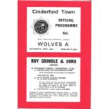 1968-69 CINDERFORD TOWN V WOLVERHAMPTON WANDERERS 'A'