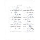 CRICKET - 1985 SEASON NORTHAMPTONSHIRE AUTOGRAPH SHEET