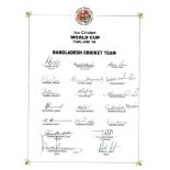 CRICKET - 1999 BANGLADESH WORLD CUP AUTOGRAPH SHEET