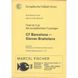 1969 EUROPEAN CUP WINNERS CUP FINAL BARCELONA V SLOVAN BRATISLAVA