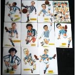 WEST BROMWICH ALBION 11 PHOTO CARICATURES OF FAMOUS PLAYERS