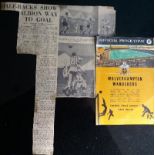 1961-62 WOLVERHAMPTON WANDERERS V WEST BROMWICH ALBION PROGRAMME & MATCH REPORT ( SCORE 1-5 )
