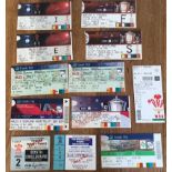 WALES INTERNATIONAL RUGBY UNION - 12 TICKETS 1986 TO 2015