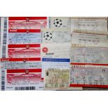 ARSENAL HOME MATCH TICKETS X 17 INC FR'S, TESTIMONIAL & EUROPEAN