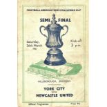 1955 FA CUP S/F NEWCASTLE V YORK CITY @ SHEFFIELD WEDNESDAY