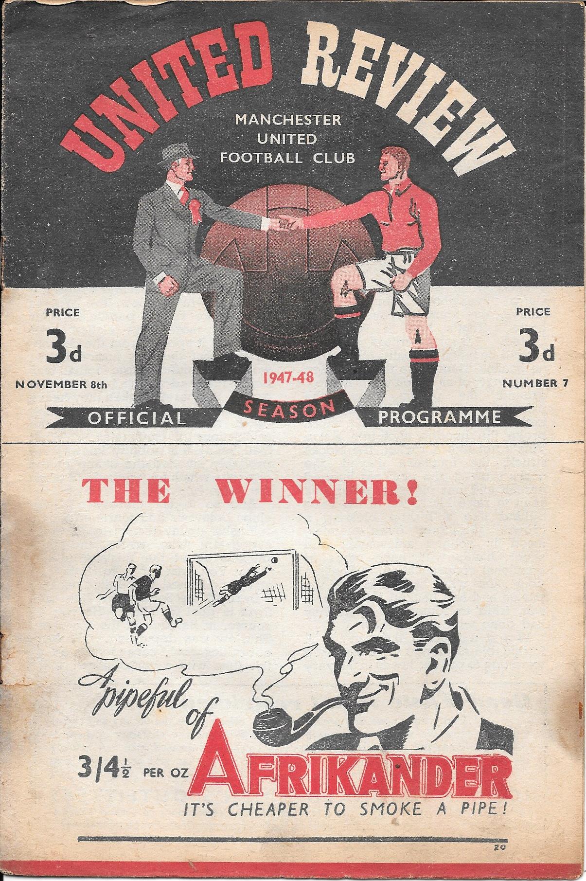 1947-48 MANCHESTER UNITED V HUDDERSFIELD TOWN