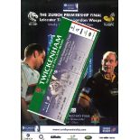 RUGBY UNION - 2005 PREMIERSHIP FINAL LEICESTER V LONDON WASPS PROGRAMME & TICKET