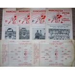 MANCHESTER UNITED LATE 50'S EARLY 60'S RESERVE PROGRAMMES ( ALL WITH TOKENS ) X 13