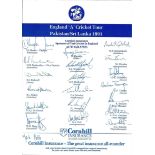 CRICKET - ENGLAND 'A'  1991 PAKISTAN & SRI LANKA TOUR AUTOGRAPH SHEET 20 Original signatures in pen