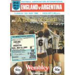 1980 ENGLAND V ARGENTINA PROGRAMME & TICKET