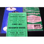 PLYMOUTH ARGYLE 1950'S / 60'S CUP PROGRAMMES HOME & AWAY