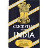 CRICKET - 1959 INDIA OFFICIAL TOUR SOUVENIER
