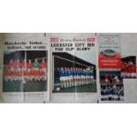 MANCHESTER UNITED V LEICESTER CITY 1963 FA CUP FINAL PROGRAMME, NEWSPAPER & 3 REPRINTED PHOTO'S