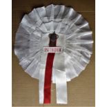 1969 LEAGUE CUP FINAL SWINDON TOWN HUGE 14 INCH WHITE ROSETTE