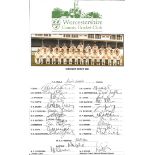 CRICKET - 1991 SEASON WORCESTERSHIRE AUTOGRAPH SHEET