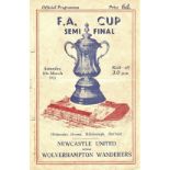 1951 FA CUP S/F NEWCASTLE V WOLVERHAMPTON WANDERERS @ SHEFFIELD WEDNESDAY