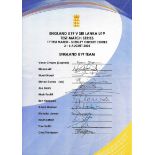 CRICKET - 2005 ENGLAND U19 V SRI LANKA U19 AUTOGRAPH SHEET