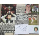 SPORTING AUTOGRAPHS - MOSTLY FOOTBALL BUT ALSO SNOOKER & CRICKET