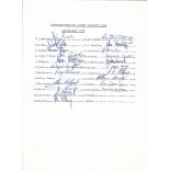 CRICKET - 1978 SEASON NORTHAMPTONSHIRE AUTOGRAPH SHEET