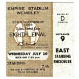 1966 WORLD CUP TICKET ENGLAND V FRANCE @ WEMBLEY