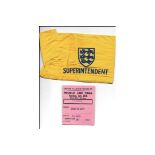 1966 WORLD CUP S/F ENGLAND V PORTUGAL RARE STEWARDS TICKET & ARMBAND