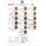 CRICKET - 2000 WEST INDIES TOUR TO ENGLAND AUTOGRAPH SHEET