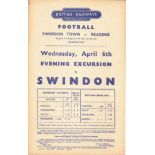 1948-49 SWINDON TOWN V READING ORIGINAL BRITISH RAILWAYS HANDBILL