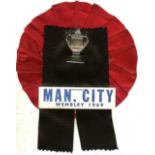 MANCHESTER CITY 1969 ORIGINAL FA CUP FINAL ROSETTE