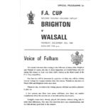 1969 BRIGHTON V WALSALL FA CUP 2ND ROUND 2ND REPLAY AT FULHAM