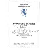 TOTTENHAM, WEST HAM, CHELSEA AND ENGLAND - JIMMY GREAVES AUTOGRAPHED MENU