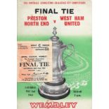 1964 FA CUP FINAL PRESTON NORTH END V WEST HAM UNITED PROGRAMME & TICKET