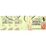 1984 EUROPEAN SUPER CUP JUVENTUS V LIVERPOOL TICKET